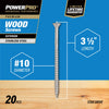 Hillman Power Pro No. 10  x 3-1/2 in. L Star Exterior Wood Screw 20 pk