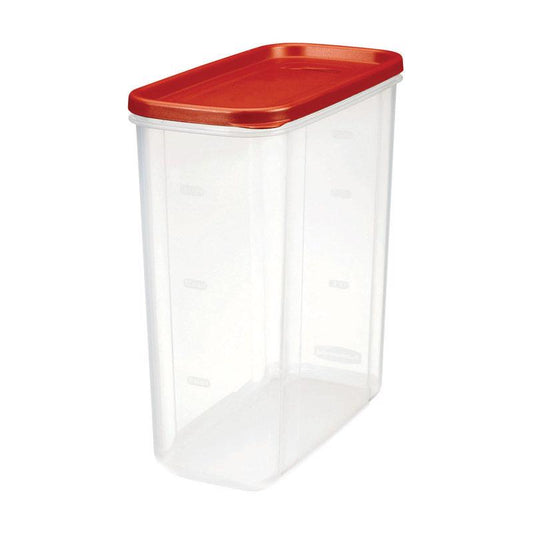 Rubbermaid Clear Red Rectangular Slim Modular Dry Food Storage Container 21 Cup Capacity