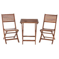 Living Accents 3 pc Brown Wood Bistro Set
