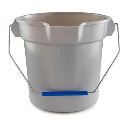 Quickie Bulldozer Gray Plastic Round Residential Bucket 10 qt. Capacity (Pack of 2)