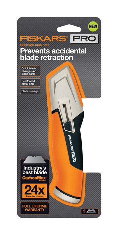 Fiskars Pro 7 in. Retractable Utility Knife Orange 1 pk