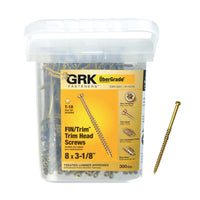 GRK Fasteners UberGrade No. 8  x 3-1/8 in. L Star Trim Head Steel Construction Screws 300 pk