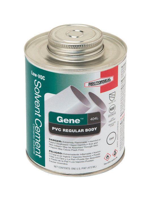 Rectorseal Gene Clear Solvent Cement For PVC 16 oz