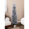 Celebrations 5 ft. Slim LED 100 ct Flocked Diamond Potted Color Changing Entrance Tree