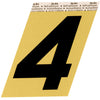 Hy-Ko 3-1/2 in. Black Aluminum Number 4 Self-Adhesive 1 pc. (Pack of 10)