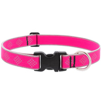 LupinePet Reflective Pink Diamond Nylon Dog Adjustable Collar - Deal of The Week