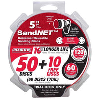Diablo SandNet 5 in. Ceramic Blend Hook and Lock Sanding Disc 120 Grit Medium 50 pk