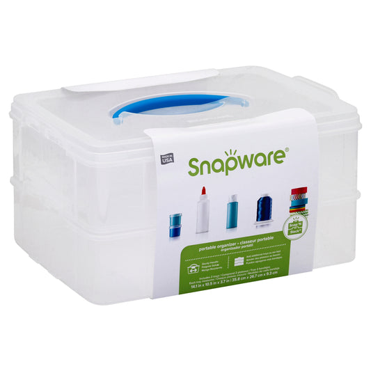 Snapware Snap N Stack Blue/Clear Storage Box 7.25 in. H X 14 in. W X 10 in. D Stackable
