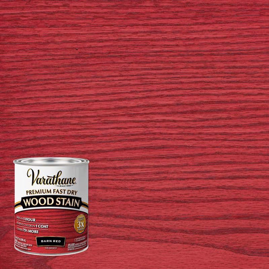 Varathane Premium Fast Dry Semi-Transparent Barn Red Wood Stain 1 Qt.
