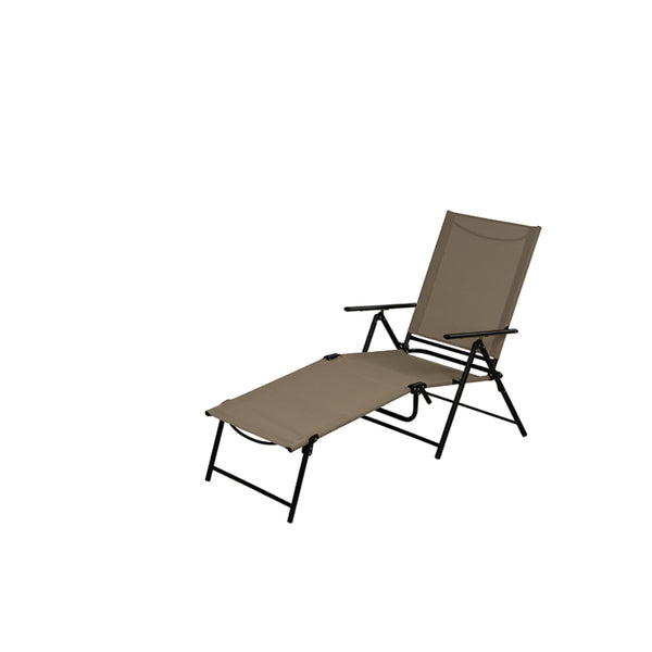 Living Accents Steel Sling Chair and Ottoman Tan