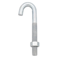 Hampton Medium Zinc-Plated Silver Zinc 0.8125 in. L J-Bolt 175 lb. 1 pk (Pack of 10)