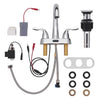 Homewerks Chrome Motion Sensing Modern Centerset Bathroom Sink Faucet 4 in.