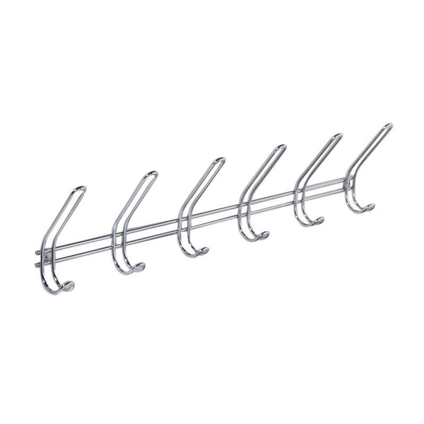 Perchero de ganchos de acero cromado plateado iDesign WM, 19.9 in. L, paquete de 1 (paquete de 4)