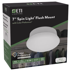 CEIL SPIN LIGHT WHT 7"W