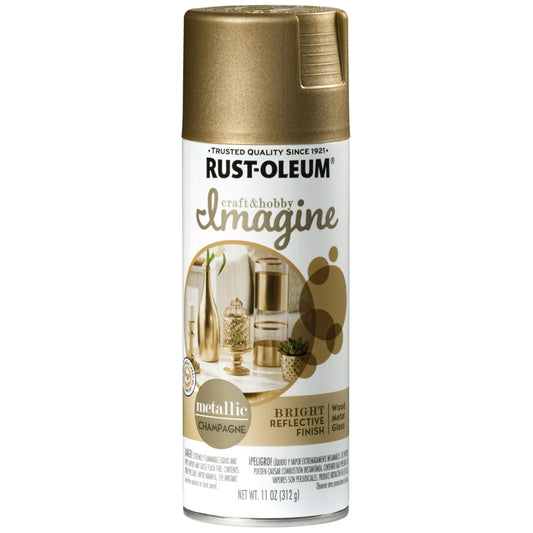 Rust-Oleum Imagine Metallic Champagne Spray Paint 11 oz (Pack of 4)