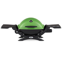 Weber Q1200 Portable Gas Grill Green 1 Burner 8500 BTU Liquid Propane 189 sq in Cooking Surface