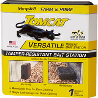 Tomcat Versatile Rodent Bait Station 9 x 9 x 4 in Tamper Resistant Indoor Outdoor Mouse and Rat Control Box