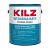 KILZ Kitchen & Bath White Flat Water-Based Primer and Sealer 1 gal (Pack of 4)