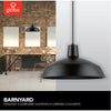 Globe Electric Barnyard Matte Black Steel 60W 120V E26 Pendant Light 50 H x 15.9 W x 15.9 D in.