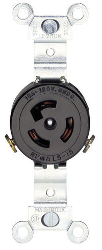 Leviton 15 amps 125 V Black Locking Receptacle L5-15R 1 pk - Deal of The Week