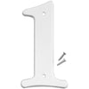 Hy-Ko 6 in. White Plastic Number 1 Mounting Screws 1 pc. (Pack of 5)