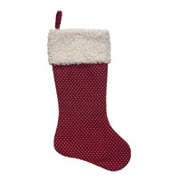 Dyno Red/White Dot with Sherpa Cuff Christmas Stocking 20 in. (Pack of 12)