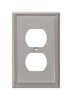 Amerelle Metro Brushed Nickel 1 gang Die-Cast Metal Duplex Wall Plate 1 pk
