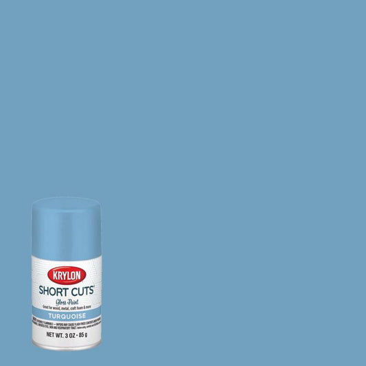 Krylon Short Cuts Gloss Turquoise Indoor Acid-Free UV-Resistant Spray Paint 3 oz. (Pack of 6)