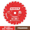 Diablo 6-1/2 in. Dia. x 5/8 in. TiCo Hi-Density Carbide Framing Blade 24 teeth 1 pc. (Pack of 10)