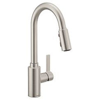 Spot resist stainless one-handle high arc pulldown kitchen faucet