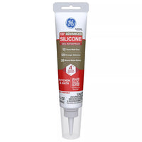 GE Advanced Almond Silicone 2 Kitchen and Bath Caulk Sealant 2.8 oz (Pack of 12)