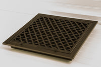 Steelcrest Designer 14 X 14 Hinged Oil-Rubbed Bronze Return-Air Filter Grille With Washable/Removable Black Filter