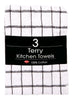 Ritz Black Cotton Kitchen Towel 3 pk (Pack of 3)