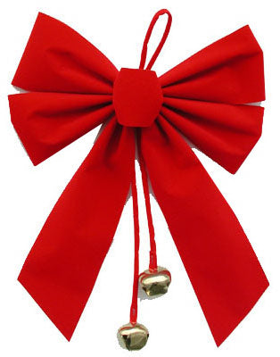 Christmas Ornament, Bell With Bow, 8 x 10-In. (Pack of 12)