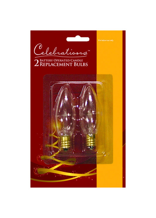 Celebrations Incandescent C7 Clear/Warm White 2 ct Replacement Christmas Light Bulbs