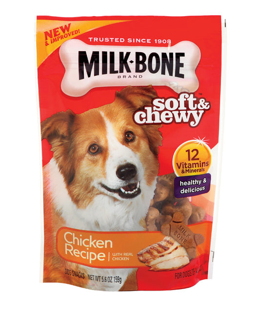 Milk Bone Soft and Chewy Chicken Flavor Biscuit For Dog 5.6 oz. (Pack of 10)