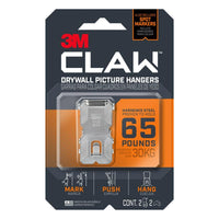 3M Claw Silver Drywall All Purpose Hanger 65 lb 2 pk - Deal of The Week