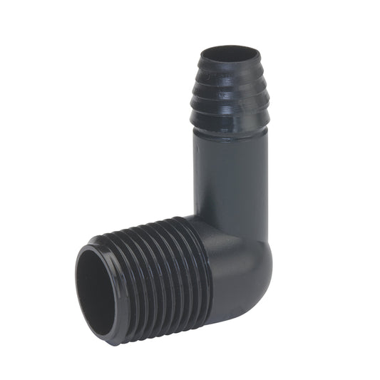 BK Products 1/2 in. Barb each X 1/2 in. D MPT Poly Elbow 1 pk