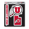 University of Utah 3 Piece Decal Sticker Set