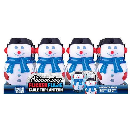 Shawshank LEDz Magic Seasons Snowman Flicker Flame Tabletop Lantern 1 pk (Pack of 12)