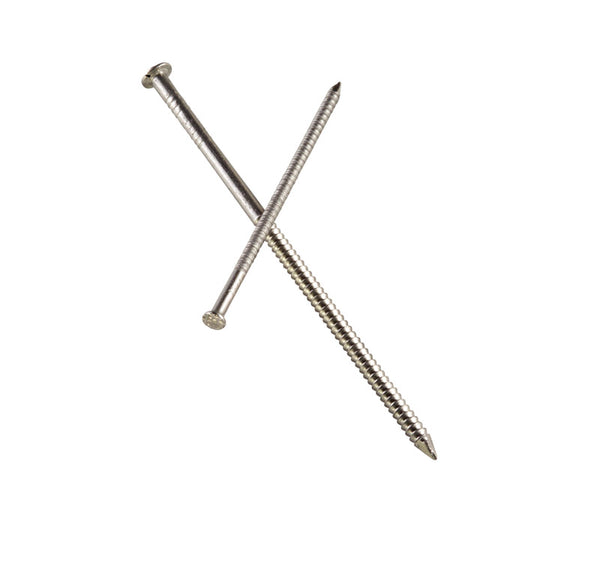 Clavo de acero inoxidable Simpson Strong-Tie de 2-1/2 pulg. para revestimiento de cabeza redonda, 8D, 1 lb