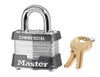 Master Lock 1-5/16 in. H x 1-5/8 in. W x 1-1/2 in. L Laminated Steel Double Locking Padlock 6 pk (Pack of 6)