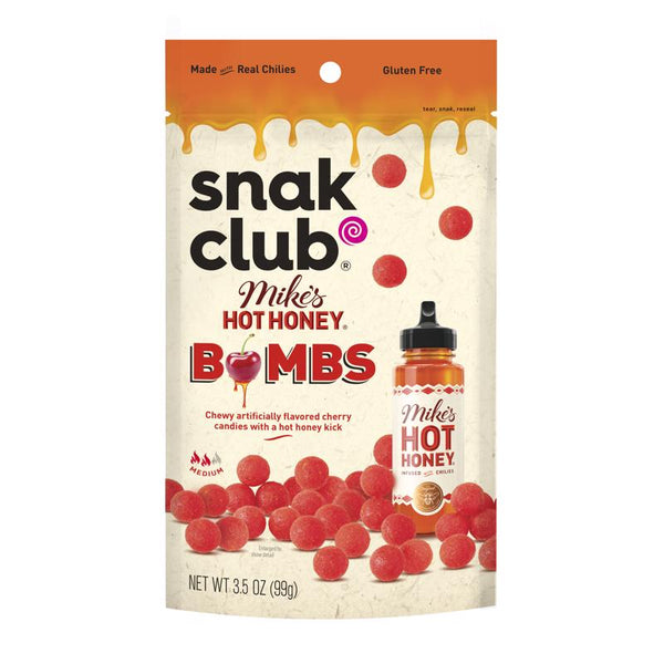 Snak Club Hot Honey Cherry Bombs Gummi Candy 4 oz Bagged (Pack of 6)