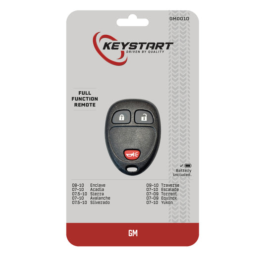 KeyStart Self Programmable Remote Automotive Replacement Key GM001 Double For GM