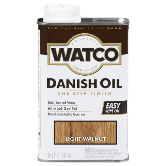 Watco Rust-Oleum Transparent Light Walnut Oil-Based Danish Oil 1 pt. (Pack of 6)