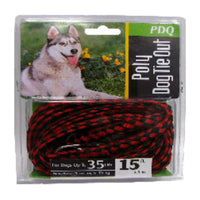 PDQ Red / Black Poly Dog Tie Out Rope Small/Medium