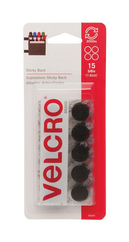 Velcro Brand Hook and Loop Fastener 5/8 in. L 15 pk (Pack of 6)