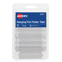 Avery 06727 1/5 Cut Clear Hanging File Tabs (Pack of 6)