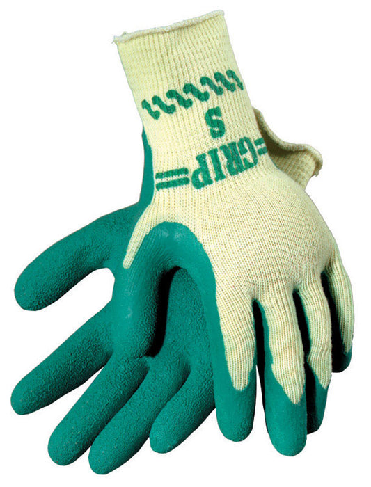 Atlas Unisex Indoor and Outdoor Rubber Coated Gardening Gloves Green/Yellow M 1 pair (Pack of 12)