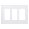 Lutron Claro White 3 gang Plastic Decorator Wall Plate 1 pk